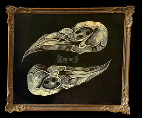 Acrylic Crow Skulls Painting Acrylic Crow Skulls Painting