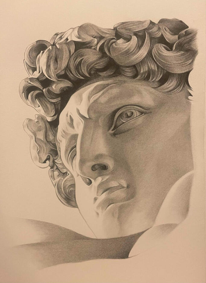 Graphite Statue of David